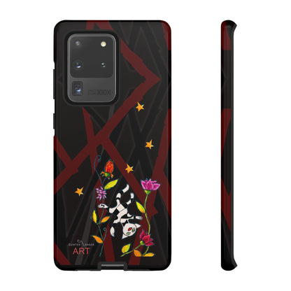 Tough Cases - Google Pixel - Samsung Galaxy - Motiv: Katze schwebt und Ranken, H 7,73 cm, Mikado3