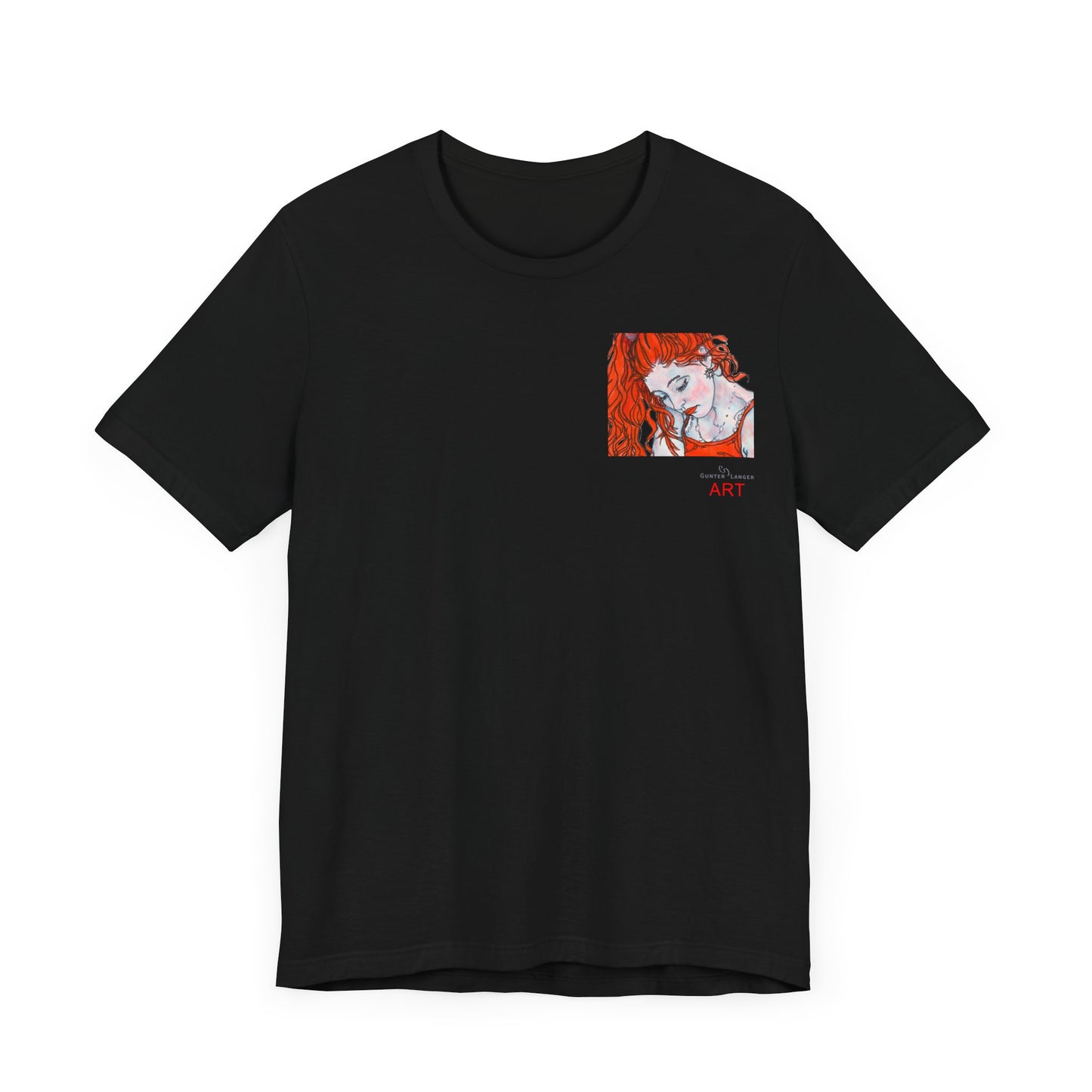 Unisex Jersey Short Sleeve Tee - Motiv: Front Julia (Ausschnitt) & Rückseite Julia, H 49 cm