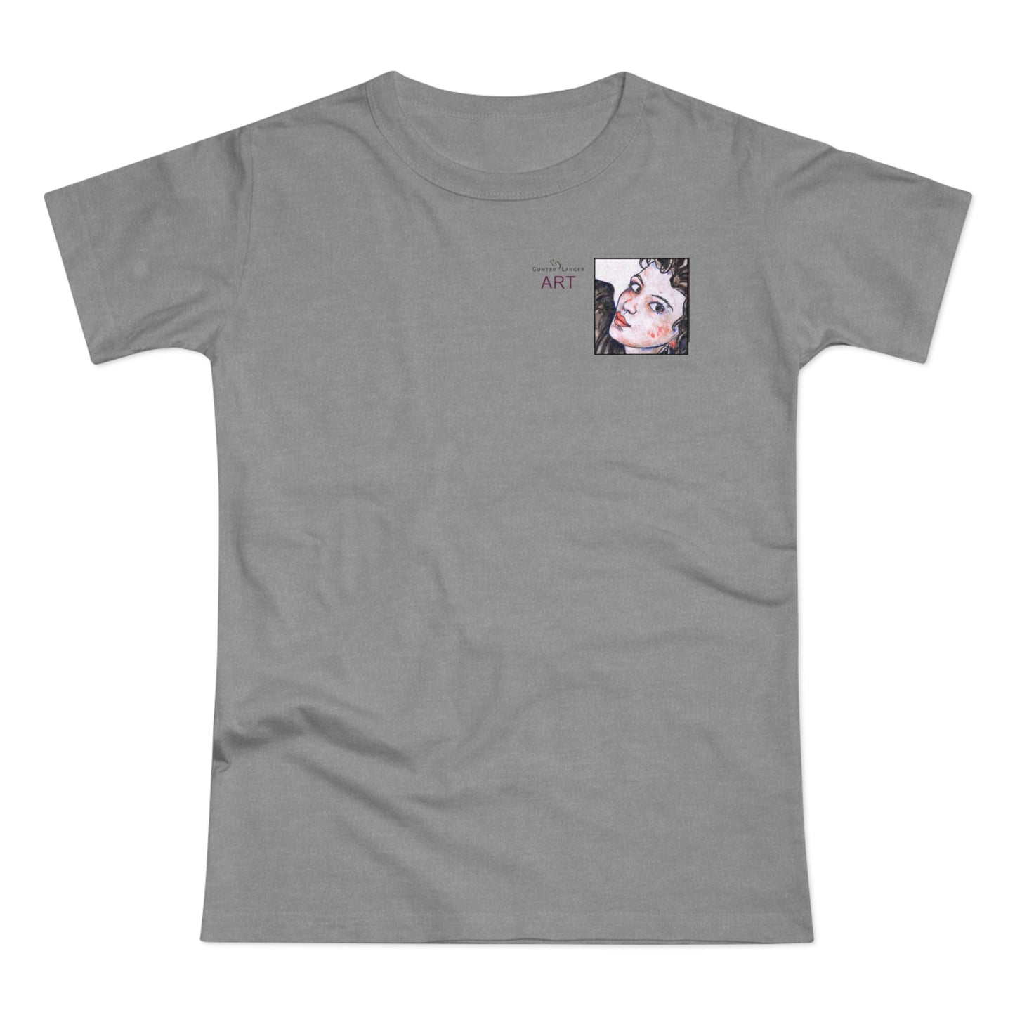 Single Jersey Women's T-shirt - hell - Motiv: Annette, Ausschnitt, H 7,5 cm