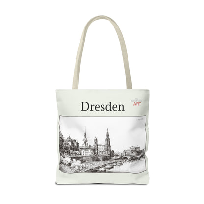 Tote Bag (AOP) - Motiv: Dresden - Terrassenufer, Bleistift