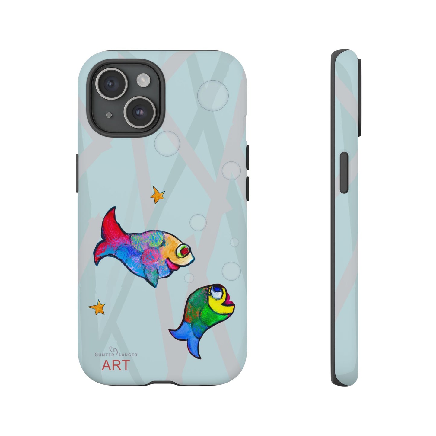 Tough Cases - iPhone - Motiv: "Fische", Mikado blau