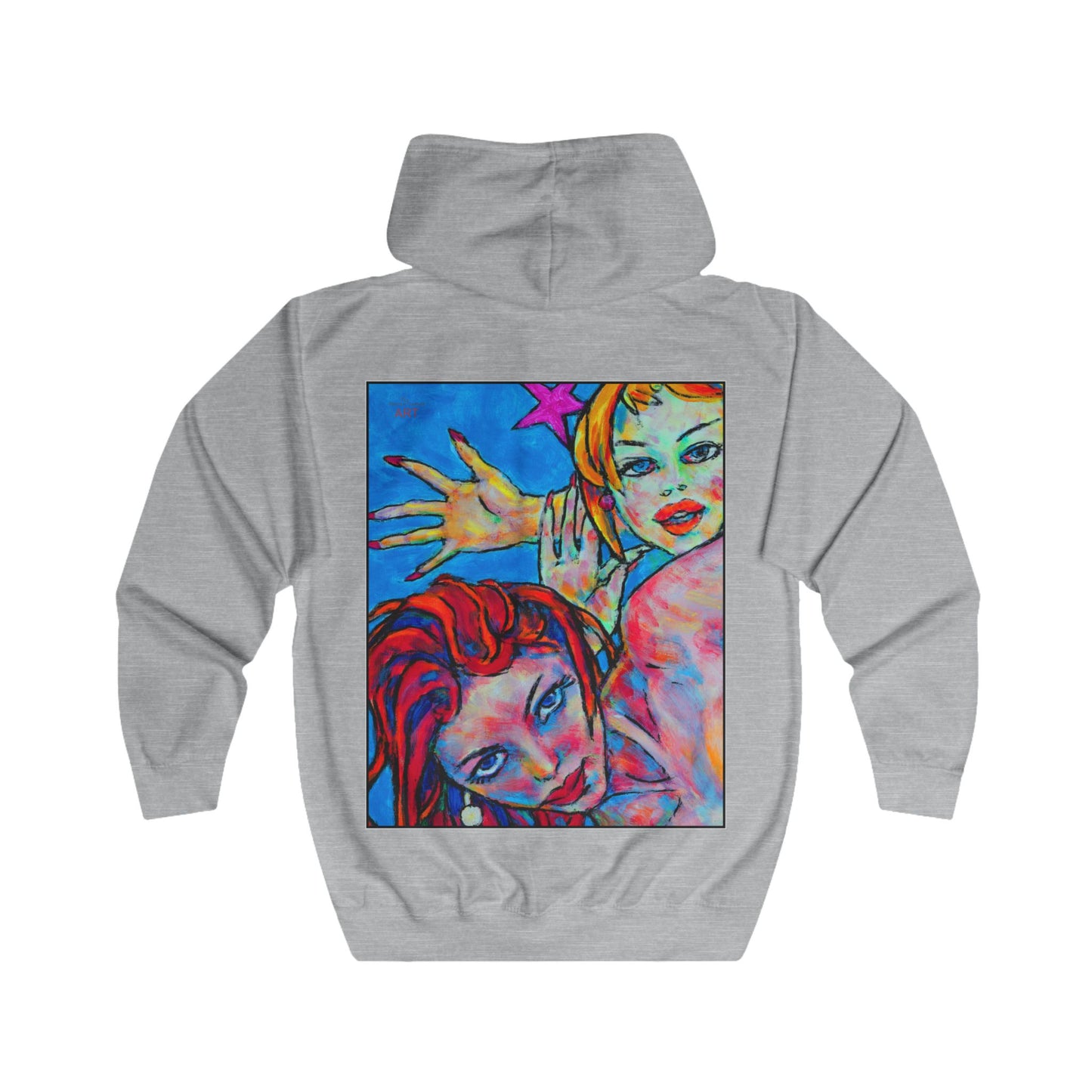 Unisex Full Zip Hoodie - Motiv: Valea (Ausschnitt, H 17,8 cm) & Valea und Sophia, H 49 cm