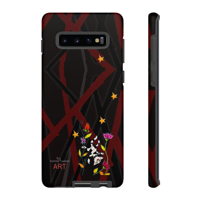 Tough Cases - Google Pixel - Samsung Galaxy - Motiv: Katze schwebt und Ranken, H 5,26 cm, Mikado3