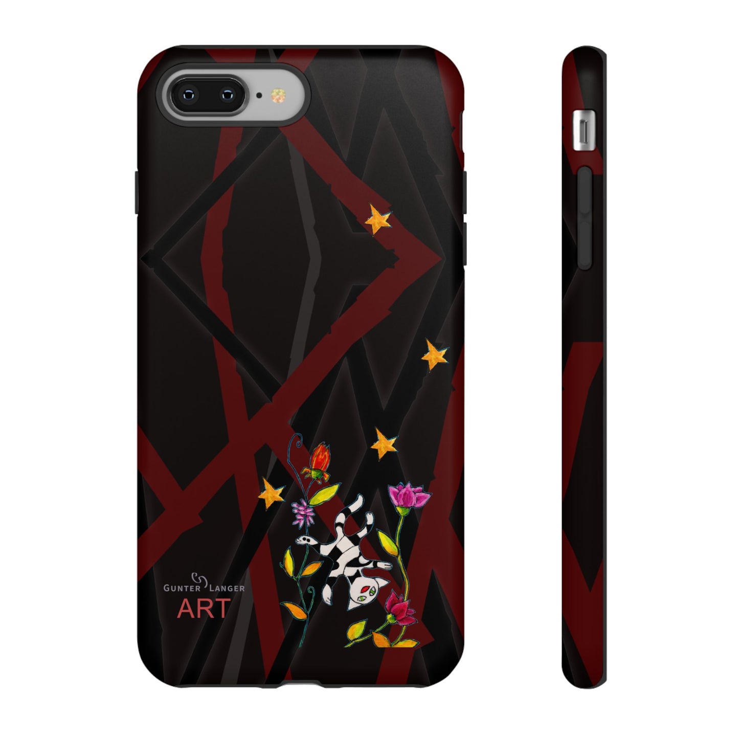 Tough Cases - Motiv: Katze schwebt und Ranken, H 5,26 cm, Mikado3
