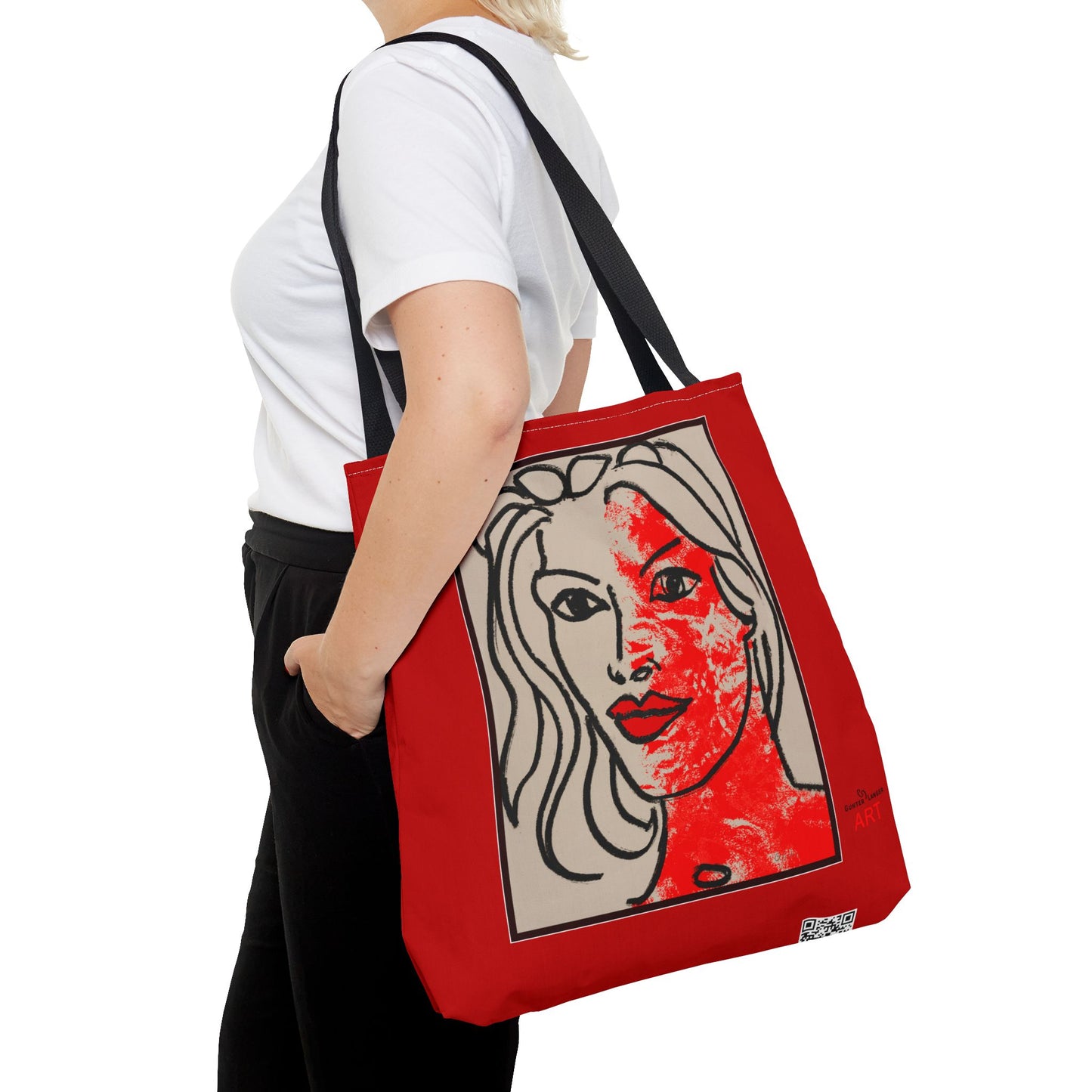 Tote Bag (AOP) - Motiv: Front Louisa & Rückseite Louisa 37cm, Rot