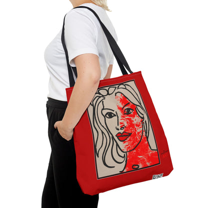 Tote Bag (AOP) - Motiv: Front Louisa & Rückseite Louisa 37cm, Rot