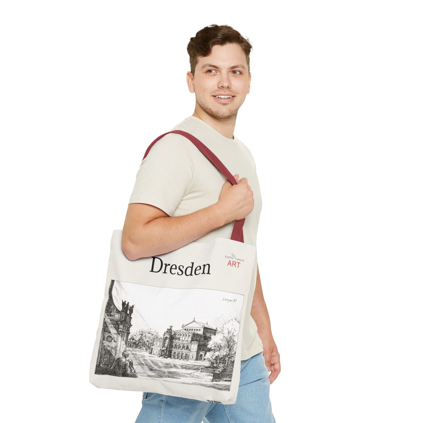 Tote Bag (AOP) - Motiv: Dresden -  Semperoper, Bleistift