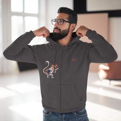 Unisex Hooded Zip Sweatshirt - Cartoon - Motiv: Front Ratte