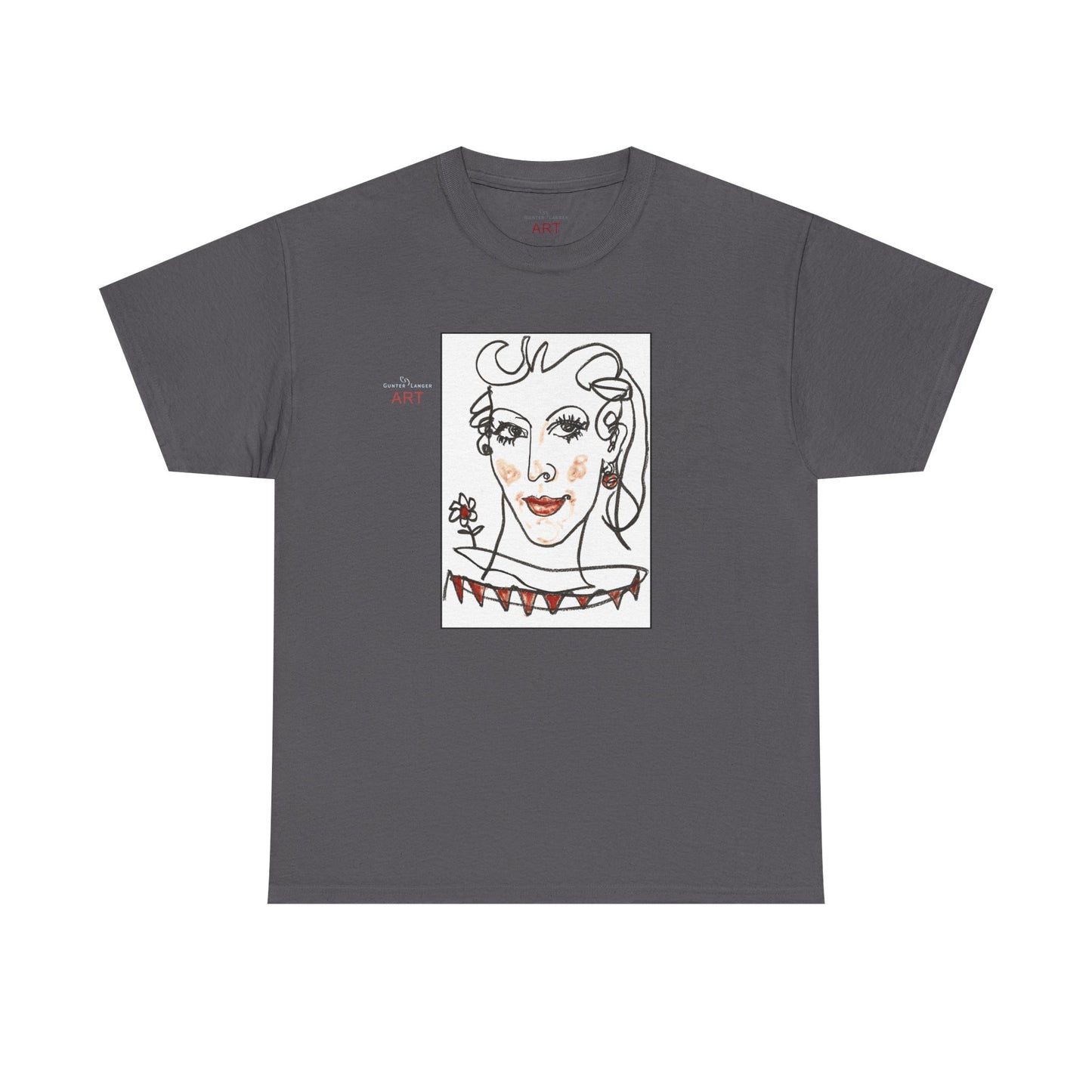 Unisex Heavy Cotton Tee - Motiv:  Front Lina, Neck Label