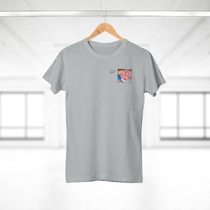 Single Jersey Women's T-shirt - hell - Motiv: Alva, Ausschnitt, H 6,5 cm