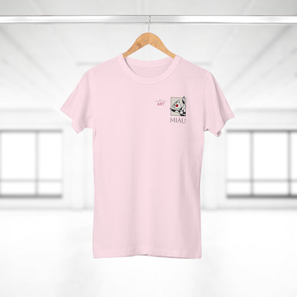 Single Jersey Women's T-shirt - hell - Motiv: Miau, H 7 cm