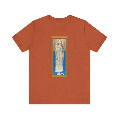 Unisex Jersey Short Sleeve Tee - Motiv: Front Marie, H 35,5 cm Goldrahmen