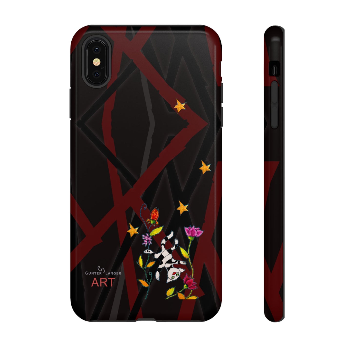 Tough Cases - Motiv: Katze schwebt und Ranken, H 5,26 cm, Mikado3