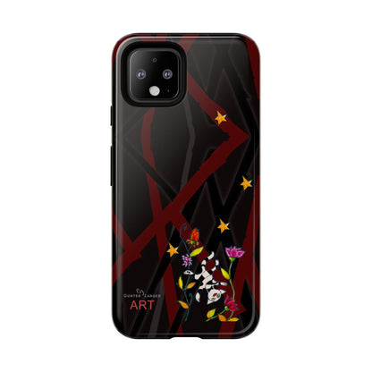 Tough Cases - Google Pixel - Samsung Galaxy - Motiv: Katze schwebt und Ranken, H 5,26 cm, Mikado3