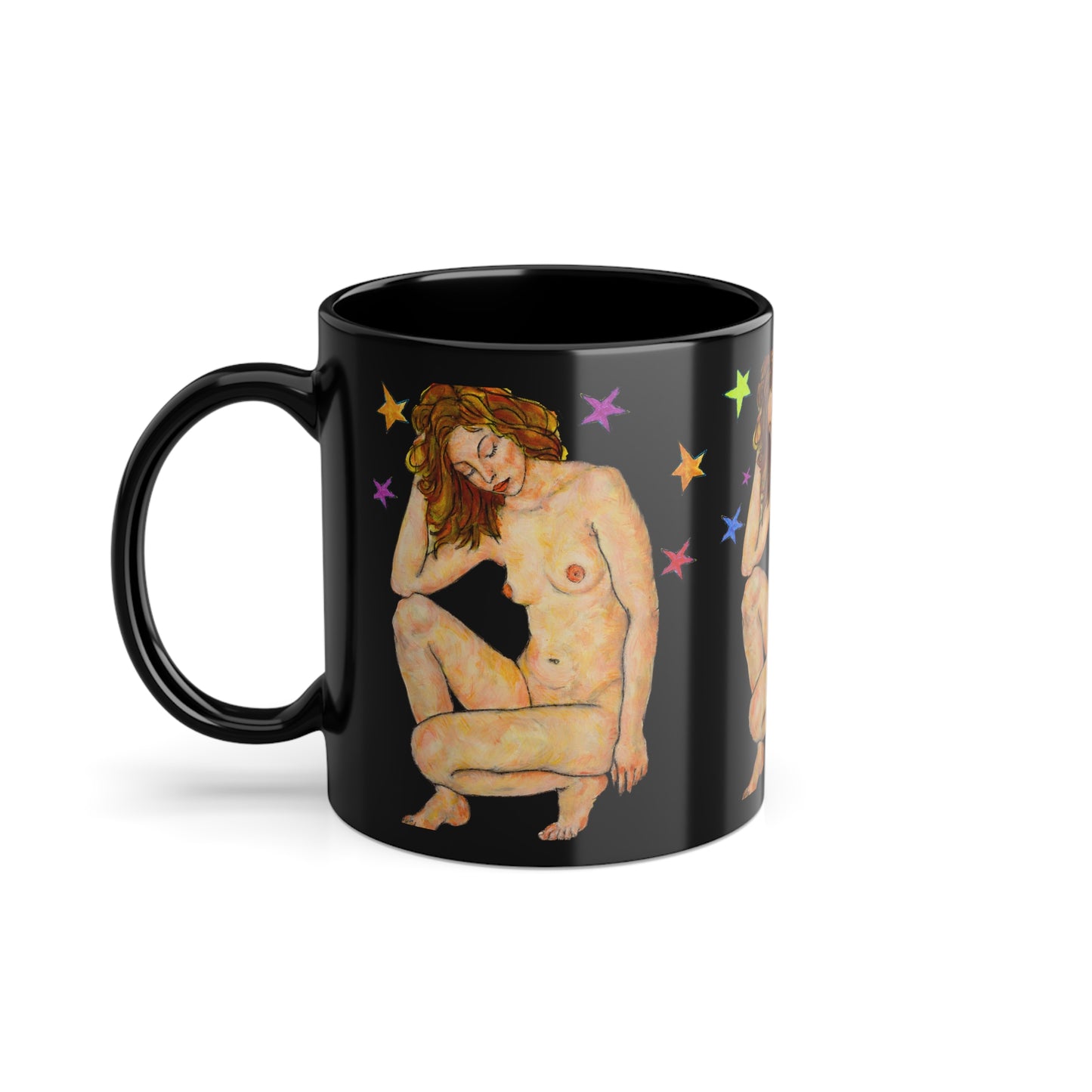 Black Coffee Cup, 11oz - Motiv: Aphrodite, Schwarz