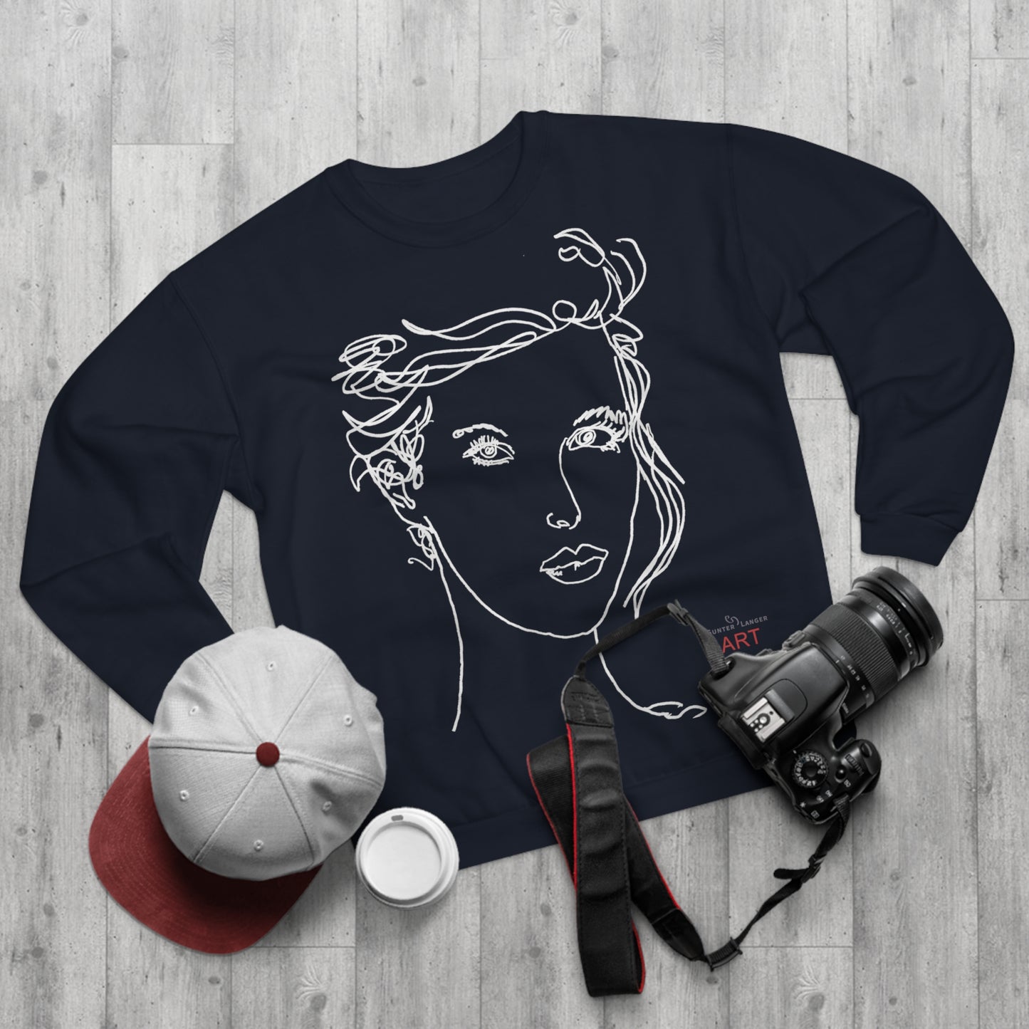 Unisex Crew Neck Sweatshirt (EU) - Motiv: Front Helena & Rückseite Helena, H 49,45 cm, (weiß)