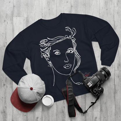 Unisex Crew Neck Sweatshirt (EU) - Motiv: Front Helena & Rückseite Helena, H 49,45 cm, (weiß)