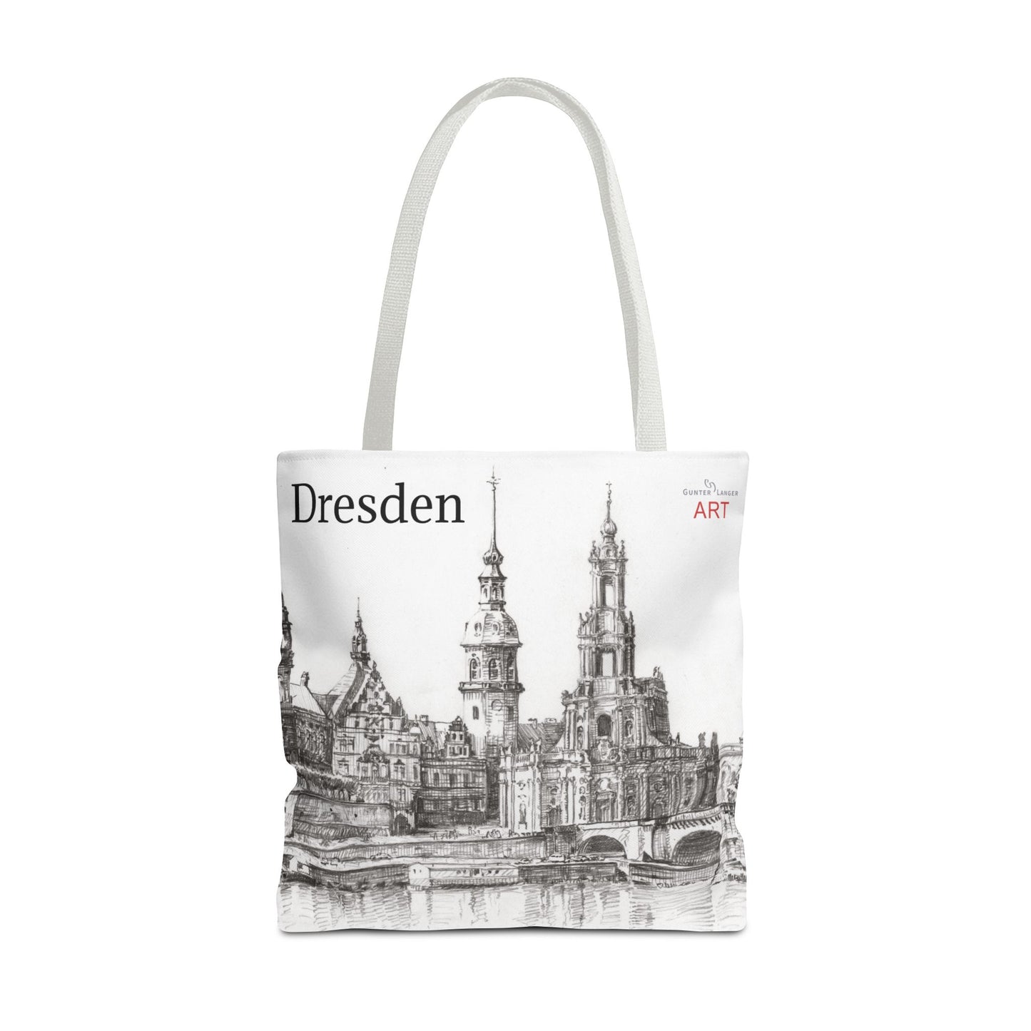 Tote Bag (AOP) - Motiv: Dresden -  Terrassenufer Hofkirche Schloß A01, Bleistift